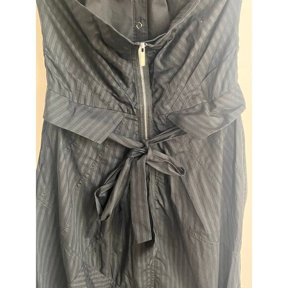 Karen Millen Striped Sleeveless Halter Neck Open Back Mini Dress Black Women's 6 - Picture 9 of 10